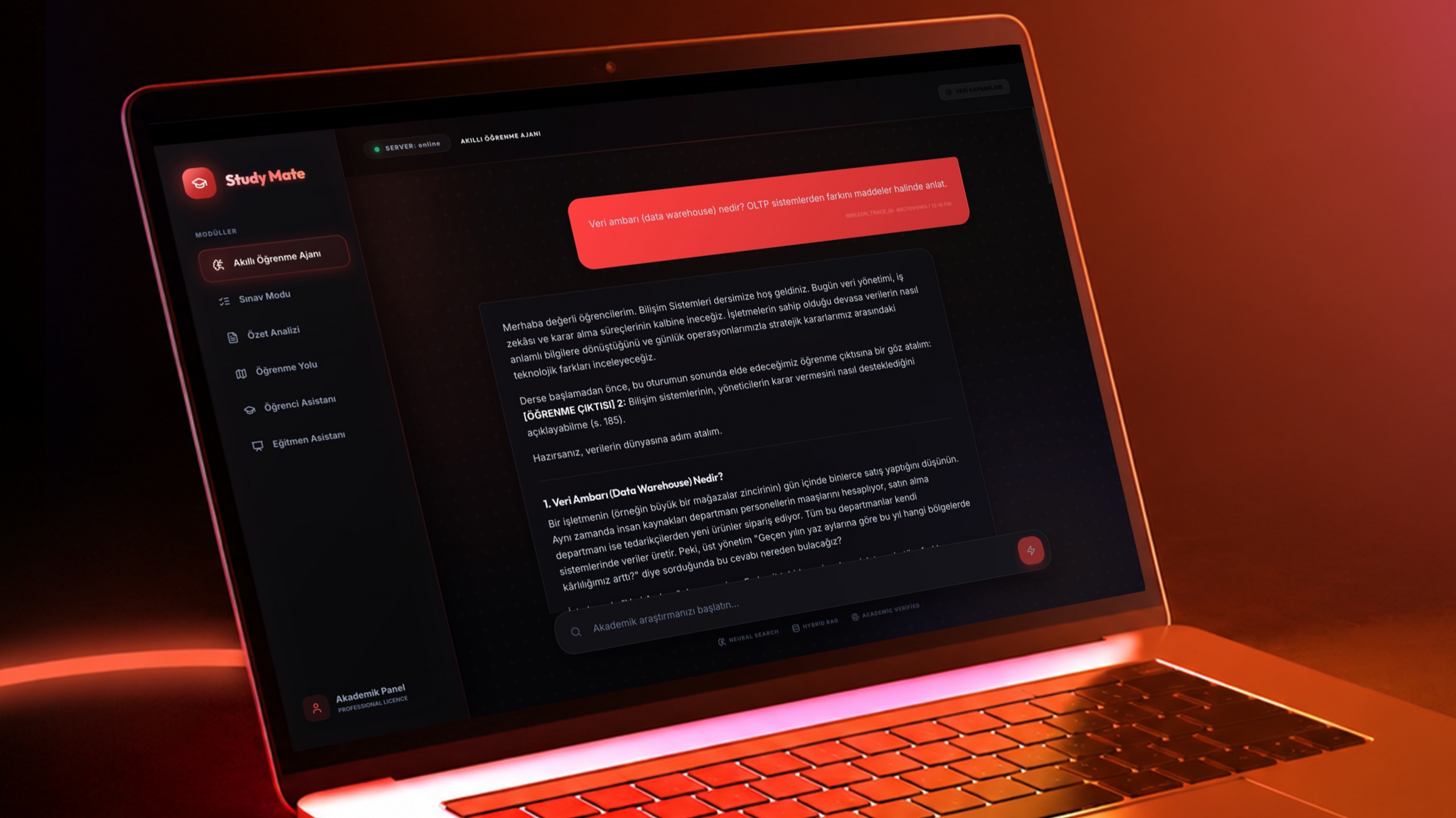 StudyMate AI learning assistant mockup